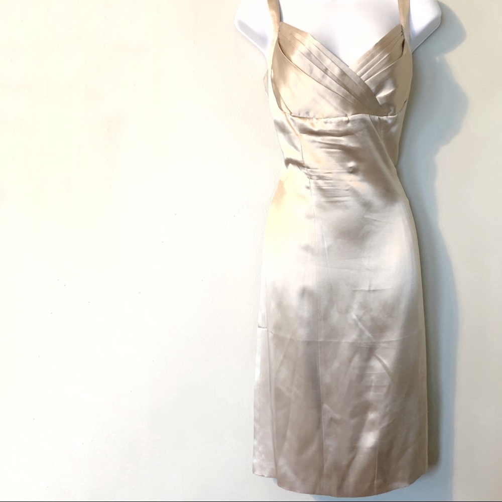 EUC Antonio Gual Champagne Silk Bridal Formal Gown - Picture 2 of 7